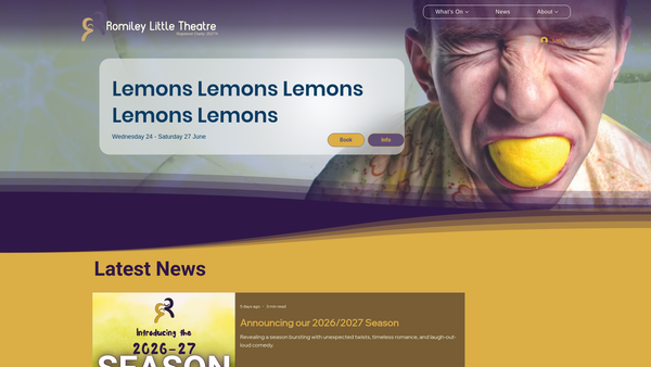 Screenshot of the Romiley Little Theatre website
