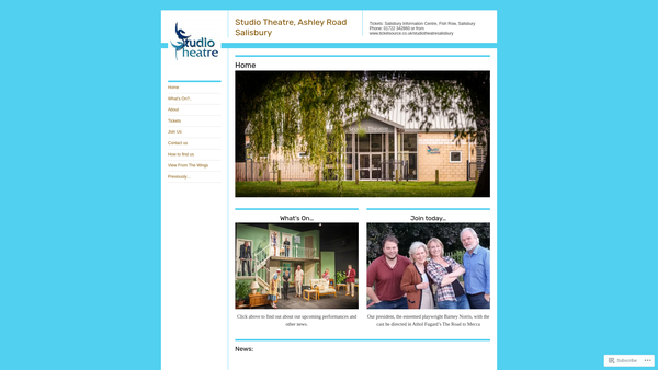 Screenshot of the Studio Theatre website