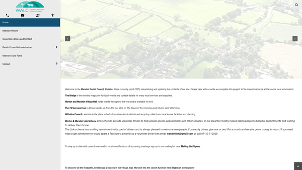 Screenshot of the Marston Green, Potterne website