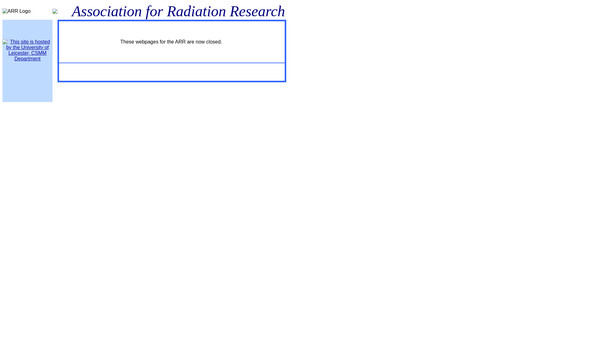 Screenshot of the The Association For Radiation Research website