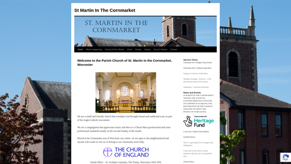 Screenshot of the St Swithun's Church Charities website