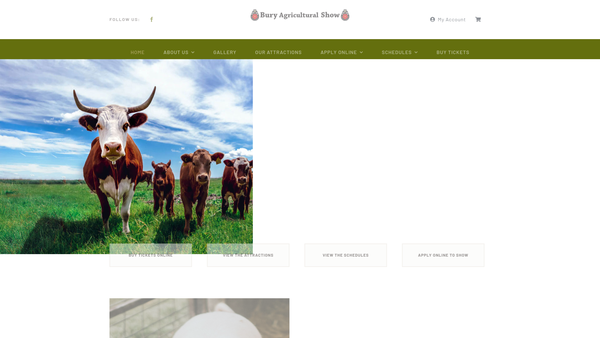 Screenshot of the The Bury And District Agricultural Society website