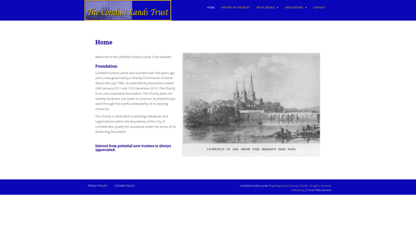 Screenshot of the Lichfield Conduit Lands website