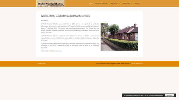 Screenshot of the Municipal Charities website