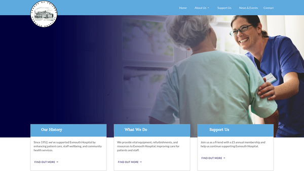 Screenshot of the The League Of Friends Of The Exmouth Hospital website