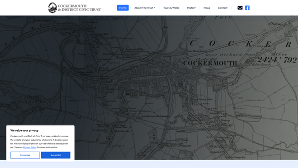 Screenshot of the Cockermouth And District Civic Trust website