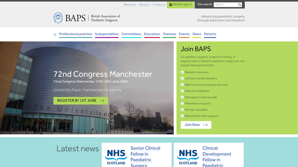 Screenshot of the Sir Denis Browne Memorial Fund website