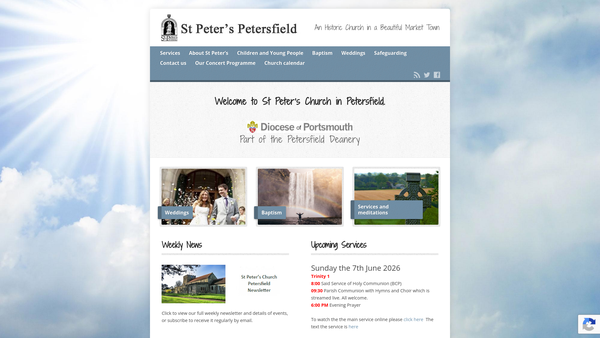Screenshot of the Church Estate website