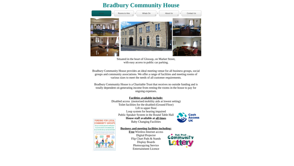 Screenshot of the Bradbury Community House Charity website