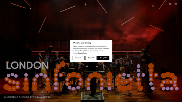 Screenshot of the Sinfonietta Productions Limited website