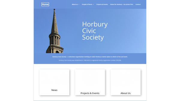 Screenshot of the Horbury Civic Society website