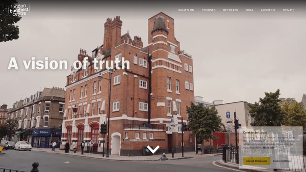 Screenshot of the The London Buddhist Centre website