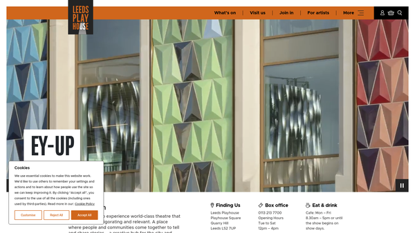 Screenshot of the Leeds Theatre Trust Limited website