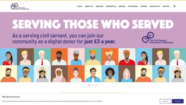Screenshot of the The Civil Service Retirement Fellowship website