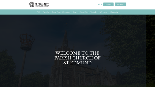 Screenshot of the Church Estate website