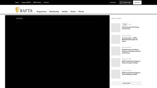 Screenshot of the The Anthony Asquith Memorial Fund website