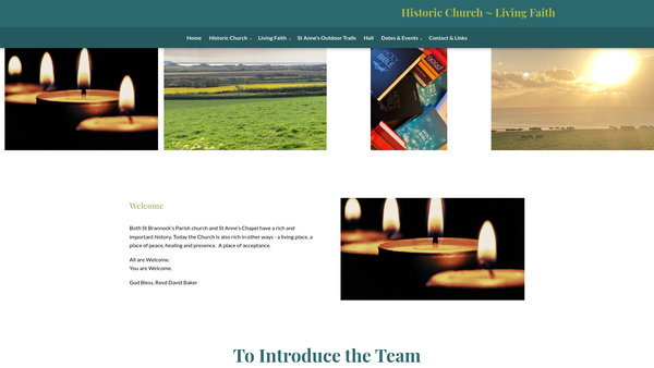 Screenshot of the St Brannock's Parish Room website