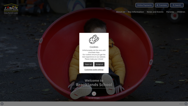 Screenshot of the The Friends Of Brooklands School website