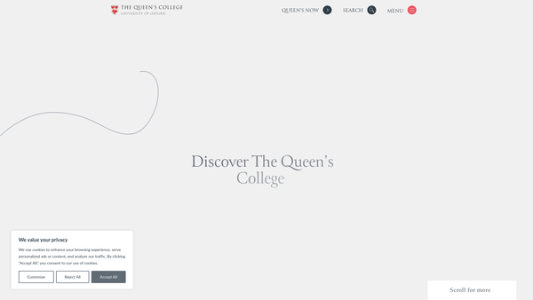 Screenshot of the God's House website