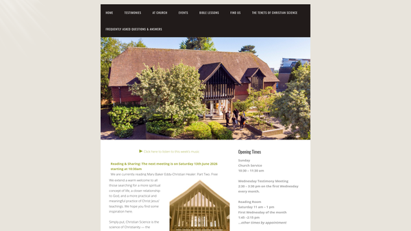 Screenshot of the Christian Science Society, Maidstone website