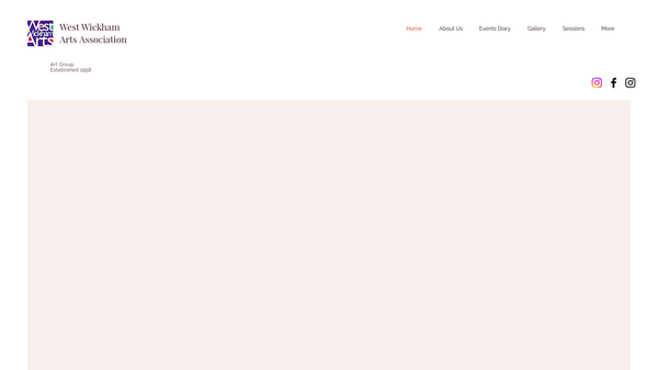 Screenshot of the West Wickham Arts Association website