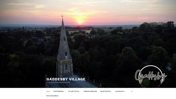 Screenshot of the Gaddesby Village Hall website