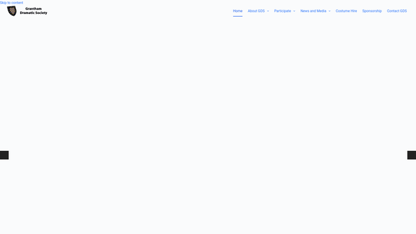 Screenshot of the Grantham Dramatic Society website
