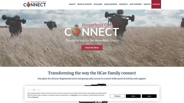 Screenshot of the The Blues And Royals Oliver Montagu Fund website