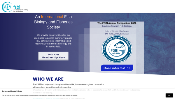 Screenshot of the The Fisheries Society Of The British Isles website