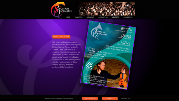 Screenshot of the The Salomon Orchestra website