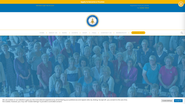 Screenshot of the The Association of Wrens and Women of the Royal Naval Services website