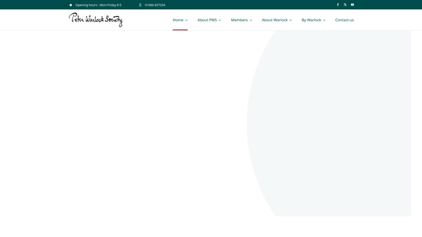 Screenshot of the Peter Warlock Society website