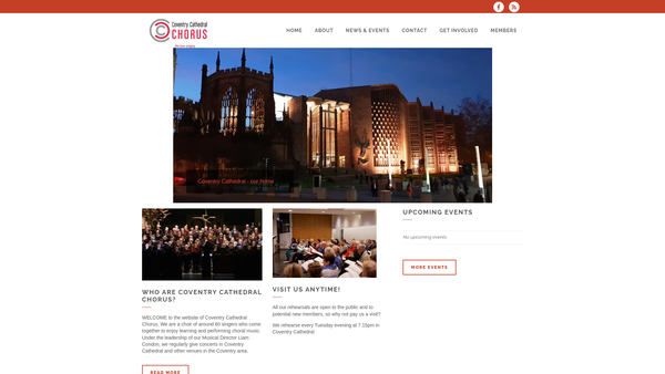 Screenshot of the Coventry Cathedral Chorus website
