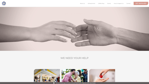 Screenshot of the League Of Friends Of The Princess Royal Hospital website