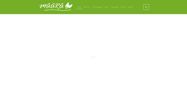 Screenshot of the The Midlands Asthma And Allergy Research Association website