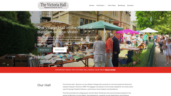 Screenshot of the The Victoria Hall website