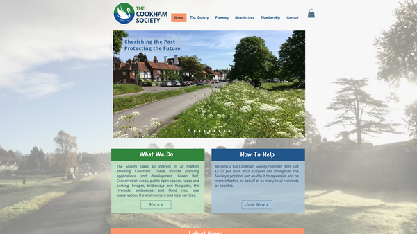 Screenshot of the The Cookham Society website