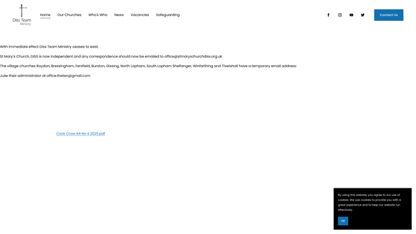 Screenshot of the The Church Lands Charity website