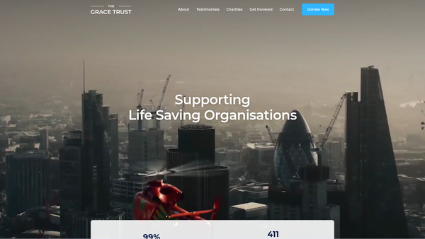 Screenshot of the The Grace Trust website