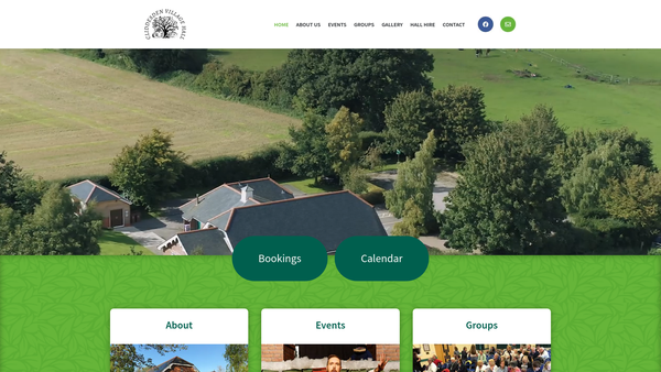 Screenshot of the Cliddesden Village Hall website
