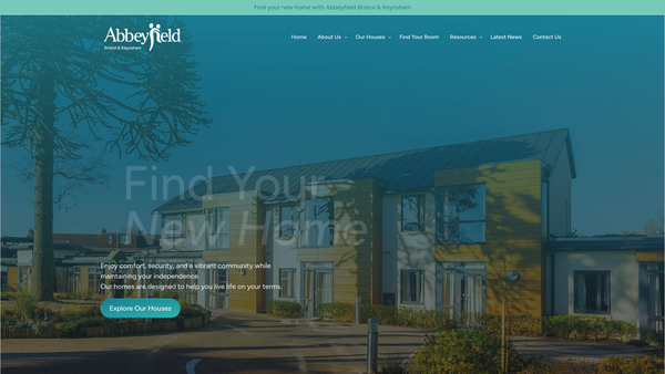 Screenshot of the Abbeyfield Bristol And Keynsham Society website