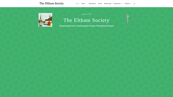 Screenshot of the The Eltham Society website