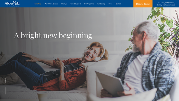 Screenshot of the Abbeyfield Braintree, Bocking And Felsted Society Limited website