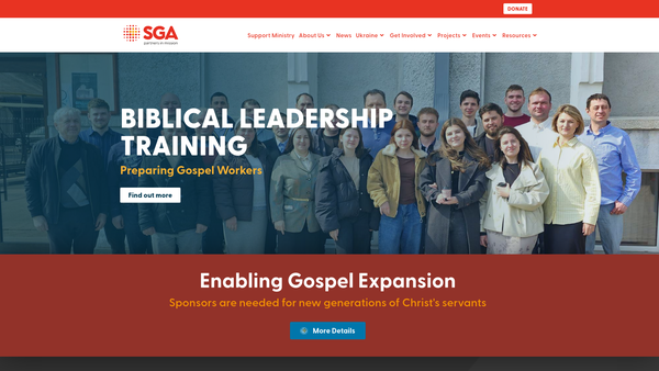 Screenshot of the Slavic Gospel Association (British Section) Limited website
