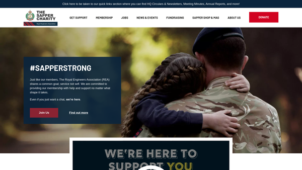 Screenshot of the Royal Engineers Association website