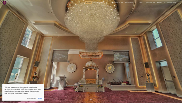 Screenshot of the The Central Gurdwara (British Isles) London Khalsa Jatha website