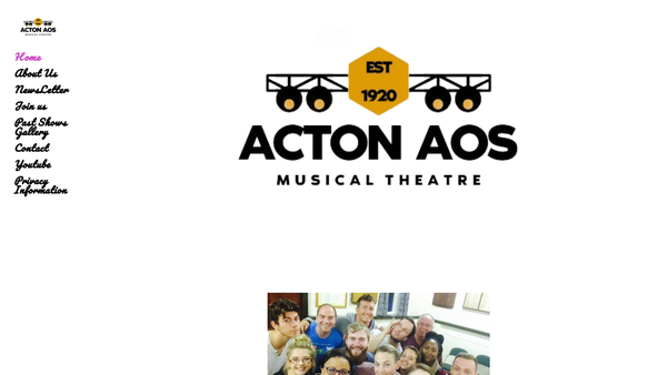 Screenshot of the Acton Amateur Operatic Society website