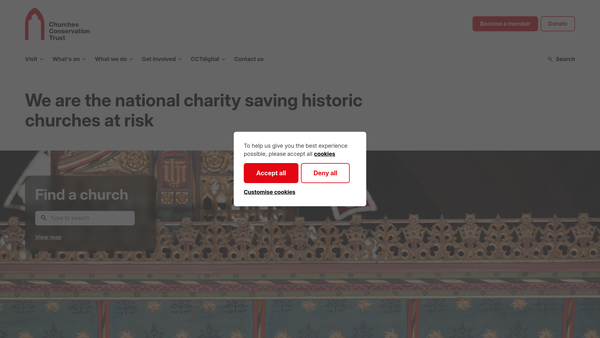 Screenshot of the Churches Conservation Trust website