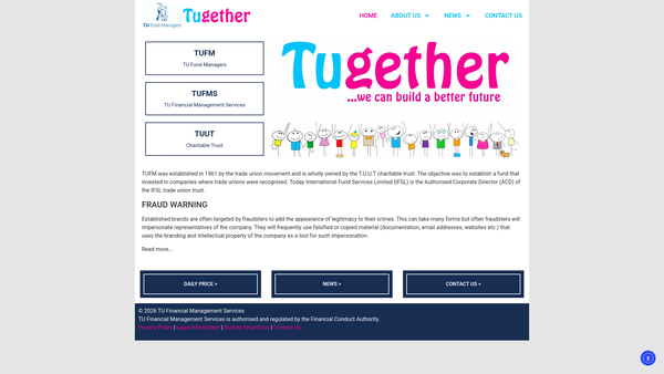 Screenshot of the The T U U T Charitable Trust website