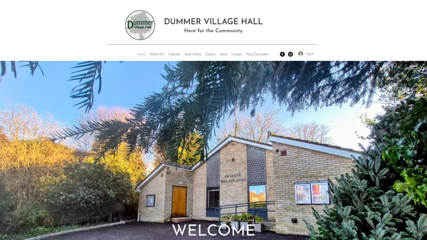 Screenshot of the Dummer Reading Room (Known Locally As Dummer Village Hall) website